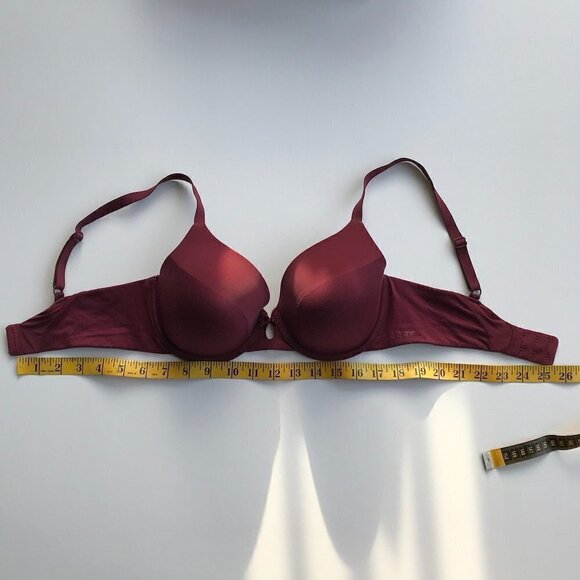 DKNY Burgundy Underwire Bra t-shirt bra microfiber light smooth padded cups, 34D - Picture 15 of 15